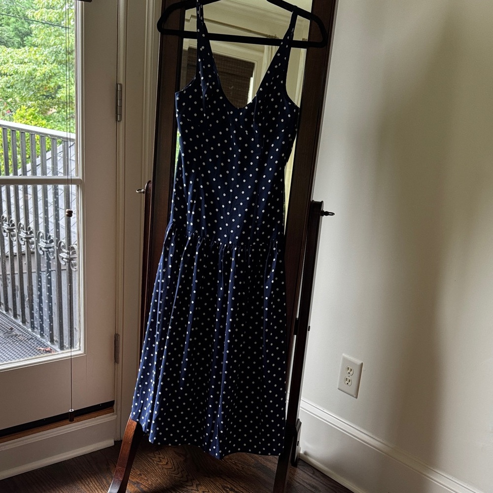 Navy Polka Dot Dress